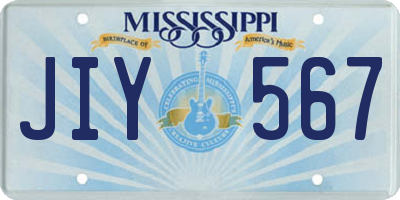 MS license plate JIY567
