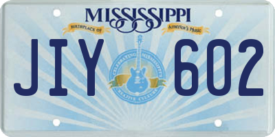 MS license plate JIY602