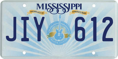 MS license plate JIY612