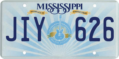 MS license plate JIY626