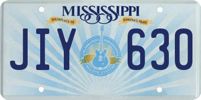 MS license plate JIY630
