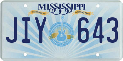 MS license plate JIY643