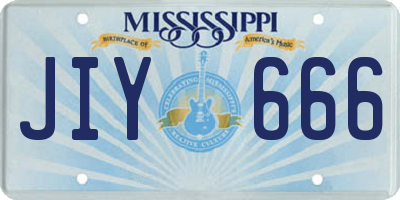 MS license plate JIY666