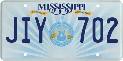 MS license plate JIY702