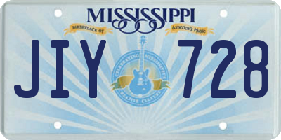 MS license plate JIY728