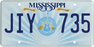 MS license plate JIY735