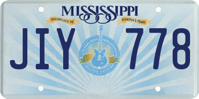 MS license plate JIY778