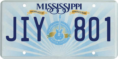 MS license plate JIY801