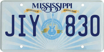 MS license plate JIY830