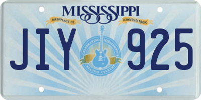 MS license plate JIY925