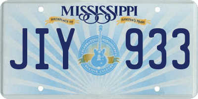 MS license plate JIY933