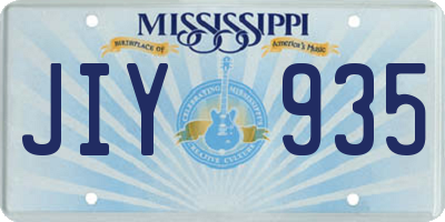 MS license plate JIY935