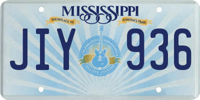 MS license plate JIY936