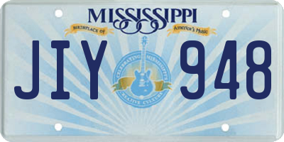 MS license plate JIY948
