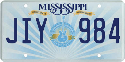 MS license plate JIY984