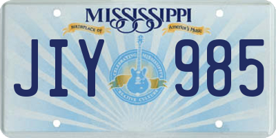 MS license plate JIY985