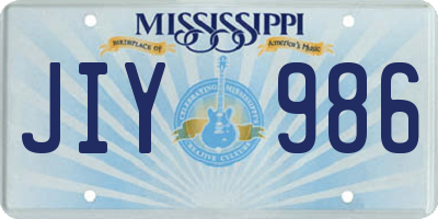 MS license plate JIY986
