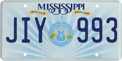 MS license plate JIY993