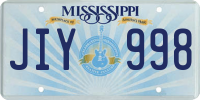 MS license plate JIY998