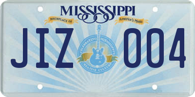 MS license plate JIZ004