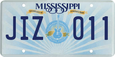 MS license plate JIZ011