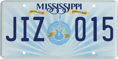 MS license plate JIZ015