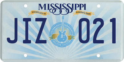 MS license plate JIZ021