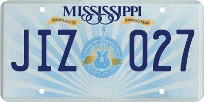 MS license plate JIZ027