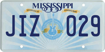 MS license plate JIZ029