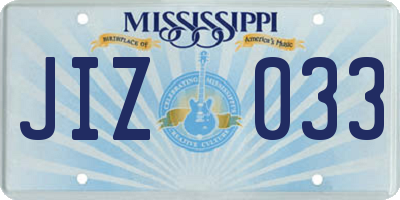 MS license plate JIZ033