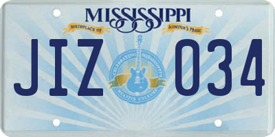MS license plate JIZ034