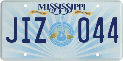 MS license plate JIZ044