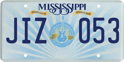 MS license plate JIZ053