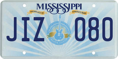 MS license plate JIZ080