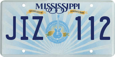 MS license plate JIZ112