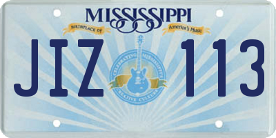 MS license plate JIZ113