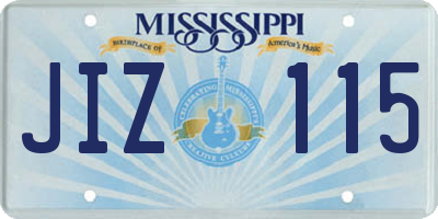 MS license plate JIZ115