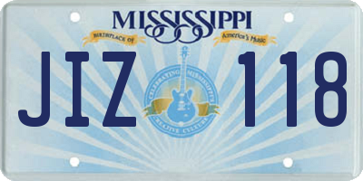 MS license plate JIZ118