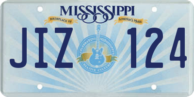 MS license plate JIZ124