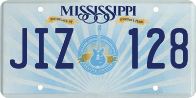 MS license plate JIZ128