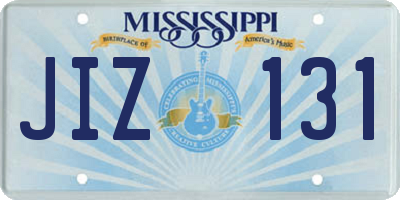 MS license plate JIZ131