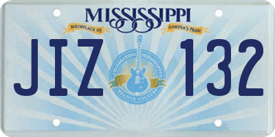 MS license plate JIZ132