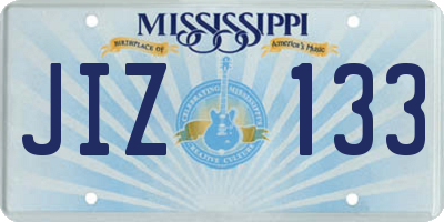 MS license plate JIZ133