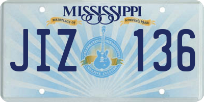 MS license plate JIZ136