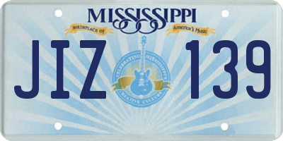 MS license plate JIZ139