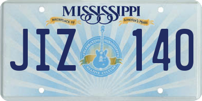 MS license plate JIZ140