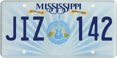 MS license plate JIZ142