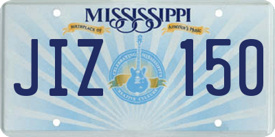 MS license plate JIZ150