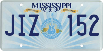 MS license plate JIZ152