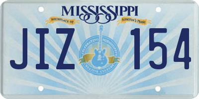 MS license plate JIZ154